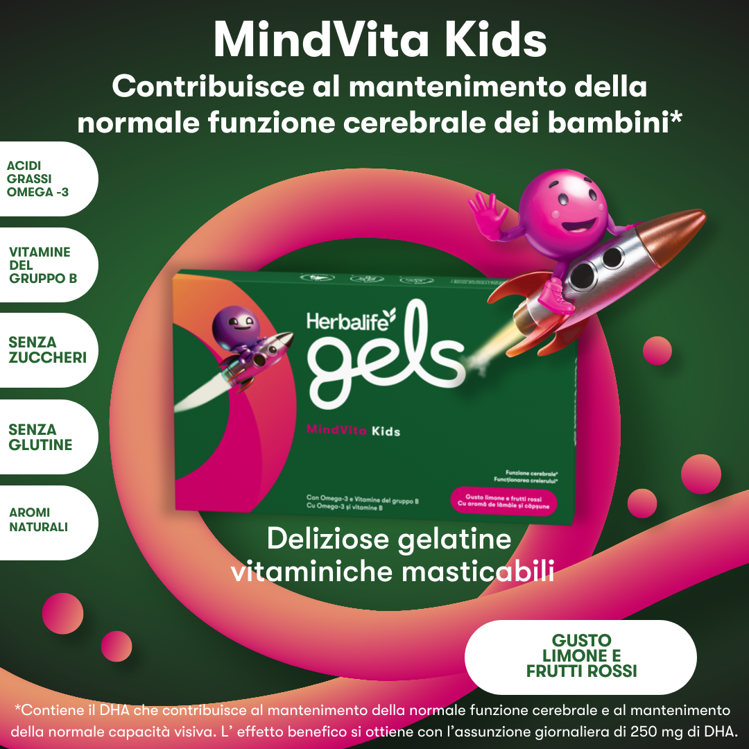 MindVita Kids Limone e frutti rossi 30 gelatine masticabili